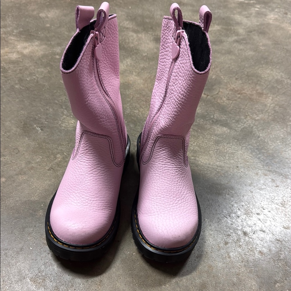 Dr. Martens Kids Pink Leather Boots